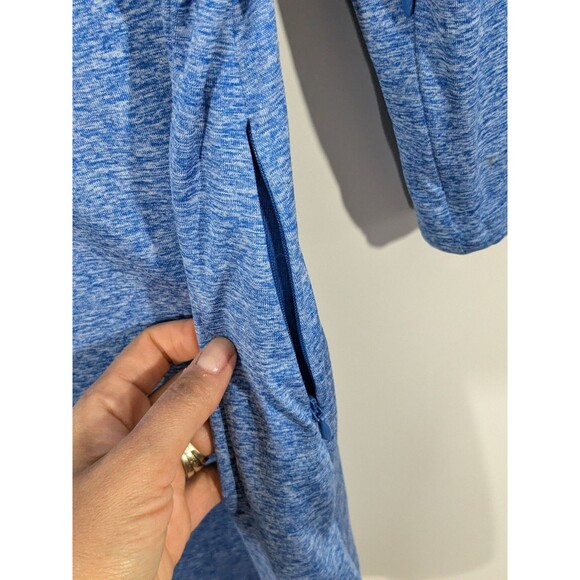 SCOTTeVEST Blue Faux Wrap Long Sleeve Daphne Dress Medium Zip Pockets - Picture 6 of 10